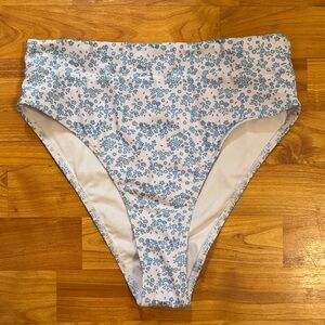 Blue & White Floral Bikini Bottom SMALL NEW
